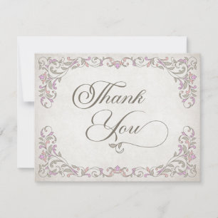 Vintage Library Book Story Fairy Tale Wedding Thank You Card