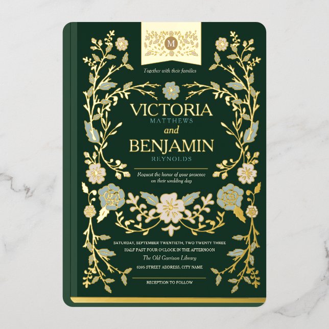 Vintage Library Book Wedding (Front)