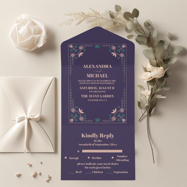 Vintage Library Book Wedding All In One Invitation (Creator Uploaded)