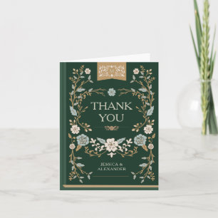 Vintage Library Book Wedding Thank You Card