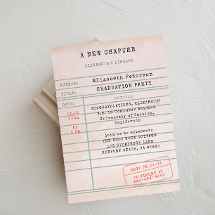Vintage Library Card Book Lover Graduation Party