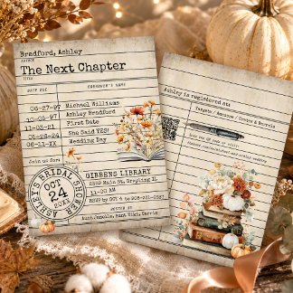 Vintage Library Card Books Fall Bridal Shower