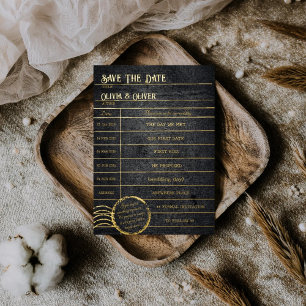 Vintage library card books wedding save the date