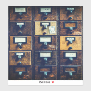 Vintage library card catalogue wood cabinet