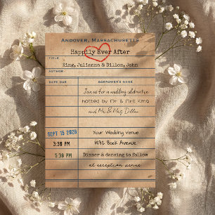 Vintage Library Checkout Card Style Wedding