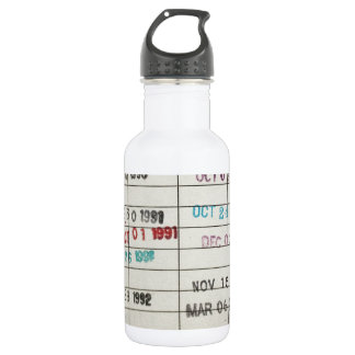 Vintage Library Due Date Cards 532 Ml Water Bottle