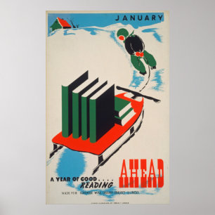 Vintage Library Poster