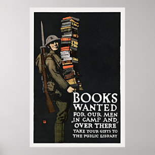 Vintage Library Poster – Retro Power Art