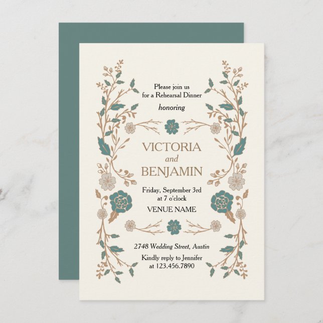 Vintage Library Rehearsal Invite (Front/Back)