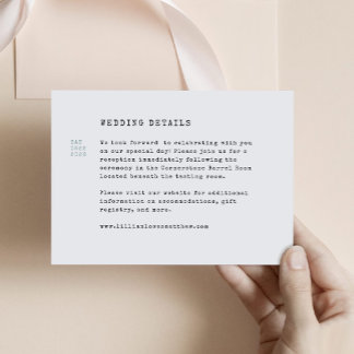 Vintage Library Wedding Enclosure Card