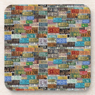 Vintage License Plates Coaster