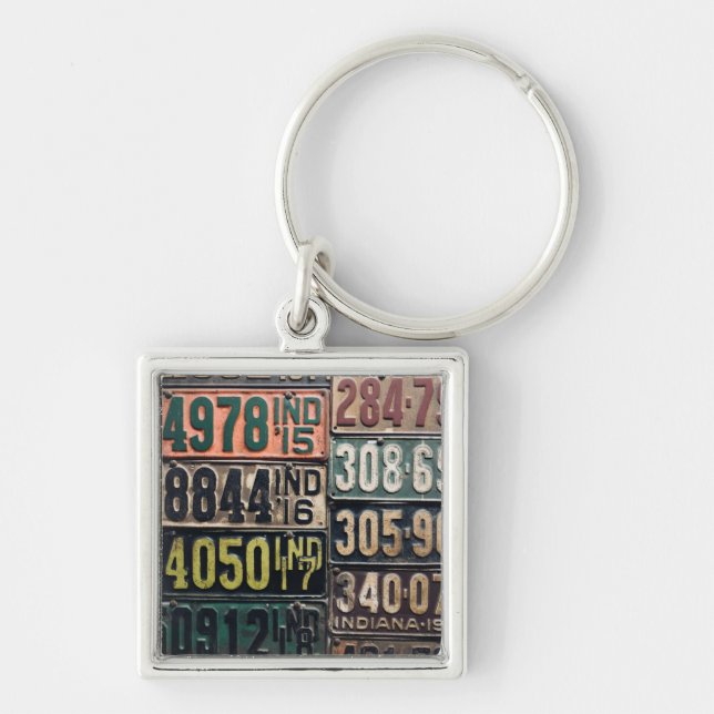 Vintage License Plates Key Ring (Front)