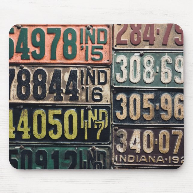 Vintage License Plates Mouse Pad (Front)