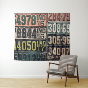 Vintage License Plates Tapestry