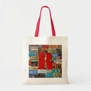 Vintage License Plates Tote Bag