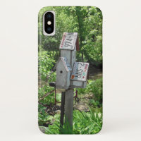Vintage License Plates Weathered Bird House Nature