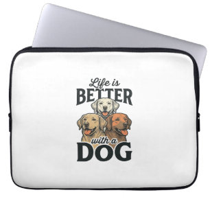 Vintage Life Is Better With a Dog Vector Design_1 Laptop Sleeve
