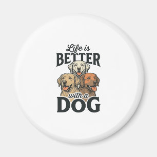 Vintage Life Is Better With a Dog Vector Design_1 Magnet