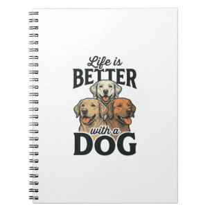 Vintage Life Is Better With a Dog Vector Design_1 Notebook