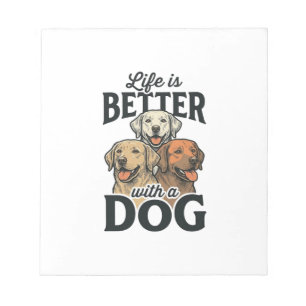 Vintage Life Is Better With a Dog Vector Design_1 Notepad