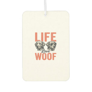 Vintage Life Love Woof Dog Graphic Design_1 Car Air Freshener