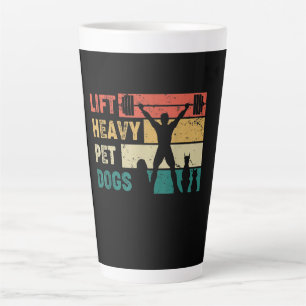 Vintage Lift Heavy Pet Dogs Funny Fitness Latte Mug