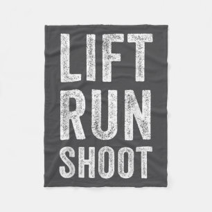 Vintage Lift Run Shoot - Fitness Motivational Gift Fleece Blanket