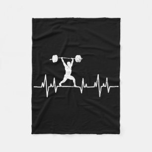 Vintage Lifting Powerlifting Bodybuilding Heartbea Fleece Blanket