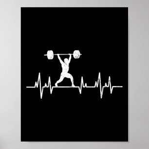 Vintage Lifting Powerlifting Bodybuilding Heartbea Poster