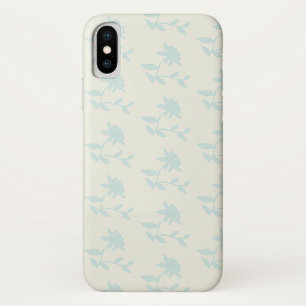 Vintage Light Blue Floral Pattern iPhone X Case