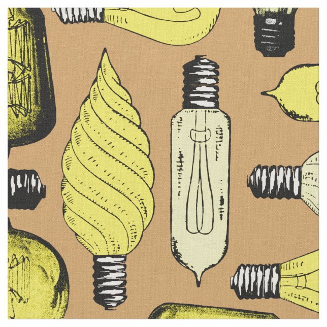 vintage light bulb fabric (Close Up)
