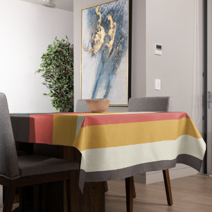 Vintage light colour stripes tablecloth