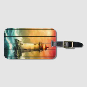 Vintage Light House Sea Shore Ocean Watch Luggage Tag
