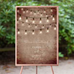 Vintage Lightbulbs Brick 20x28 Wedding Poster