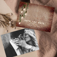 Vintage Lightbulbs Rustic Brick Photo Wedding
