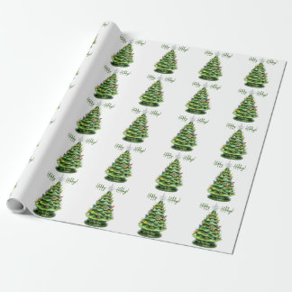 Vintage Lighted Ceramic Christmas Tree Wrapping Paper
