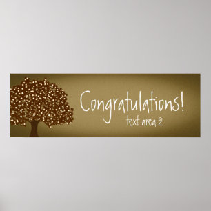 Vintage lighted tree rustic Party Banner Poster