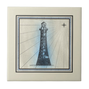 Vintage Lighthouse Ceramic Tile