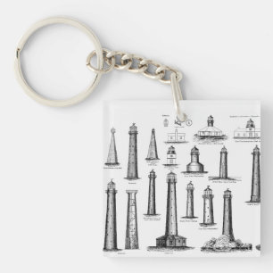Vintage Lighthouse Collection Key Ring