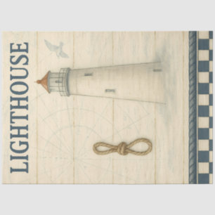 Vintage Lighthouse   Nautical Coastal Decoupage  Tissue Paper