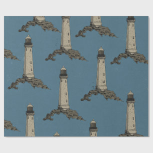 Vintage lighthouse pattern wrapping paper