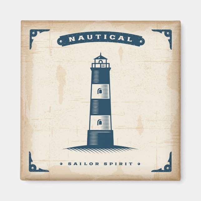 Vintage Lighthouse Poster 1 Magnet (Front)