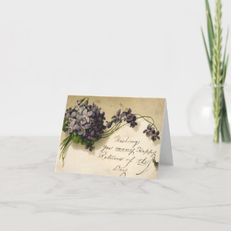 Vintage Lilac and Purple Bouquet Birthday Card