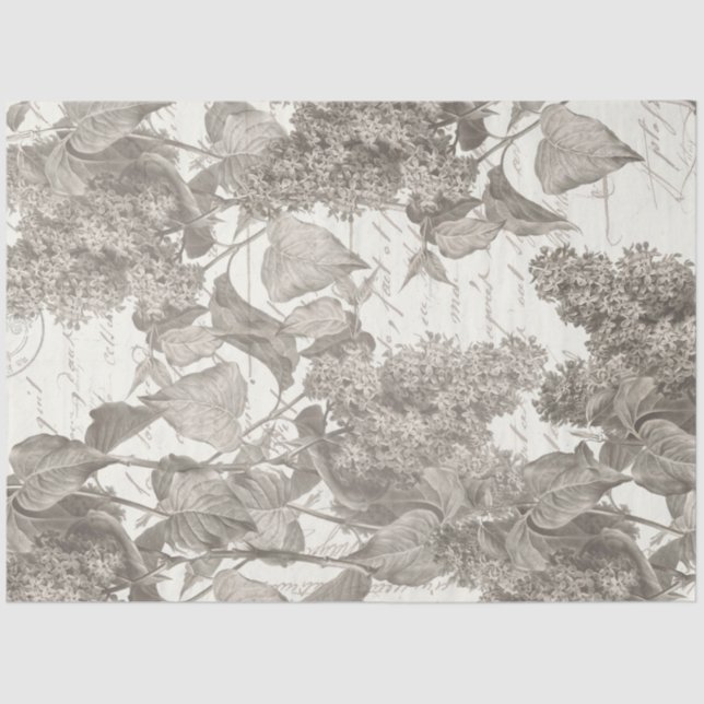 Vintage Lilac Collage Tissue Paper (Front)