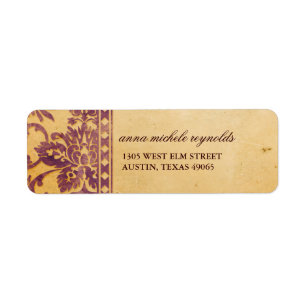 Vintage Lilac Damask Lace Fancy Return Address Label