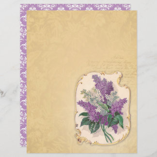 Vintage Lilac Flower Scrapbook Paper - Marple Hall