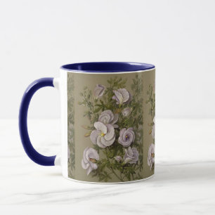 Vintage Lilac Hibiscus Purple Flowers Floral Mug