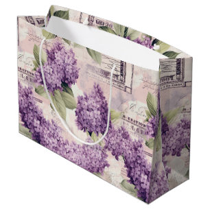 Vintage Lilac Pattern  Large Gift Bag