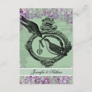 Vintage Lilacs Locket  RSVP Card