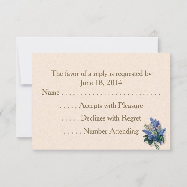 Vintage Lilacs RSVP Cards (Front)
